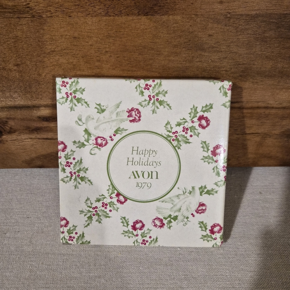 Avon Vtg Flower Photo Picture Frame Happy Holidays 1979
